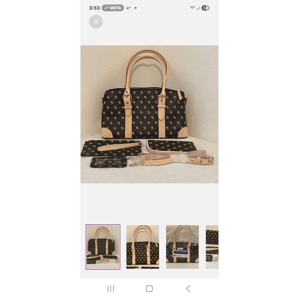 Dooney and bourke monogram satchel set